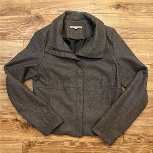 Gray Moto Wool Blend Jacket